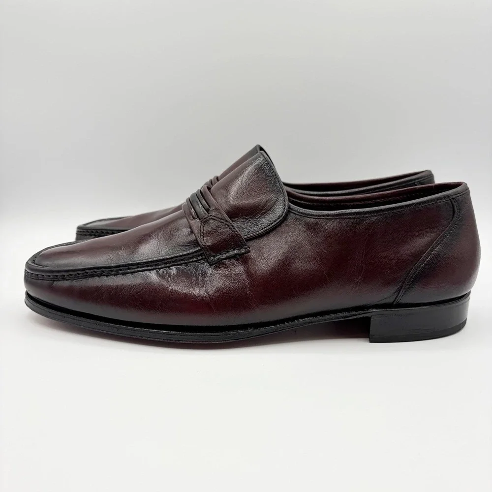 Florsheim Como Black Cherry Men's Leather Moc Slip On 17089 13 3E Leather Loafer